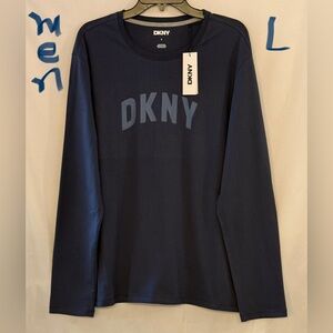 Dkny Navy Long Sleeve Logo Tee